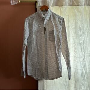 J. Crew Slim Secret Wash Cotton Poplin Shirt 100’s 2-Ply Yarns Grid Checker NWT‎